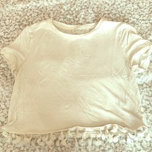 White top with tassel bottom